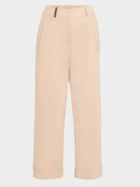 Peserico Cream Tailored Cotton Trousers